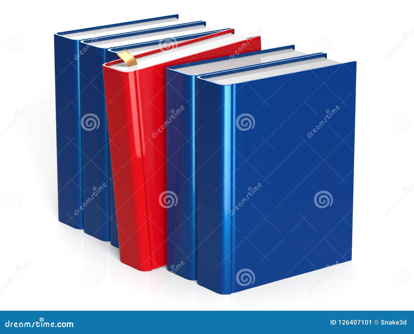 Blue Books Row One Red Selected Choosing Take Answer Stock Illustration ...