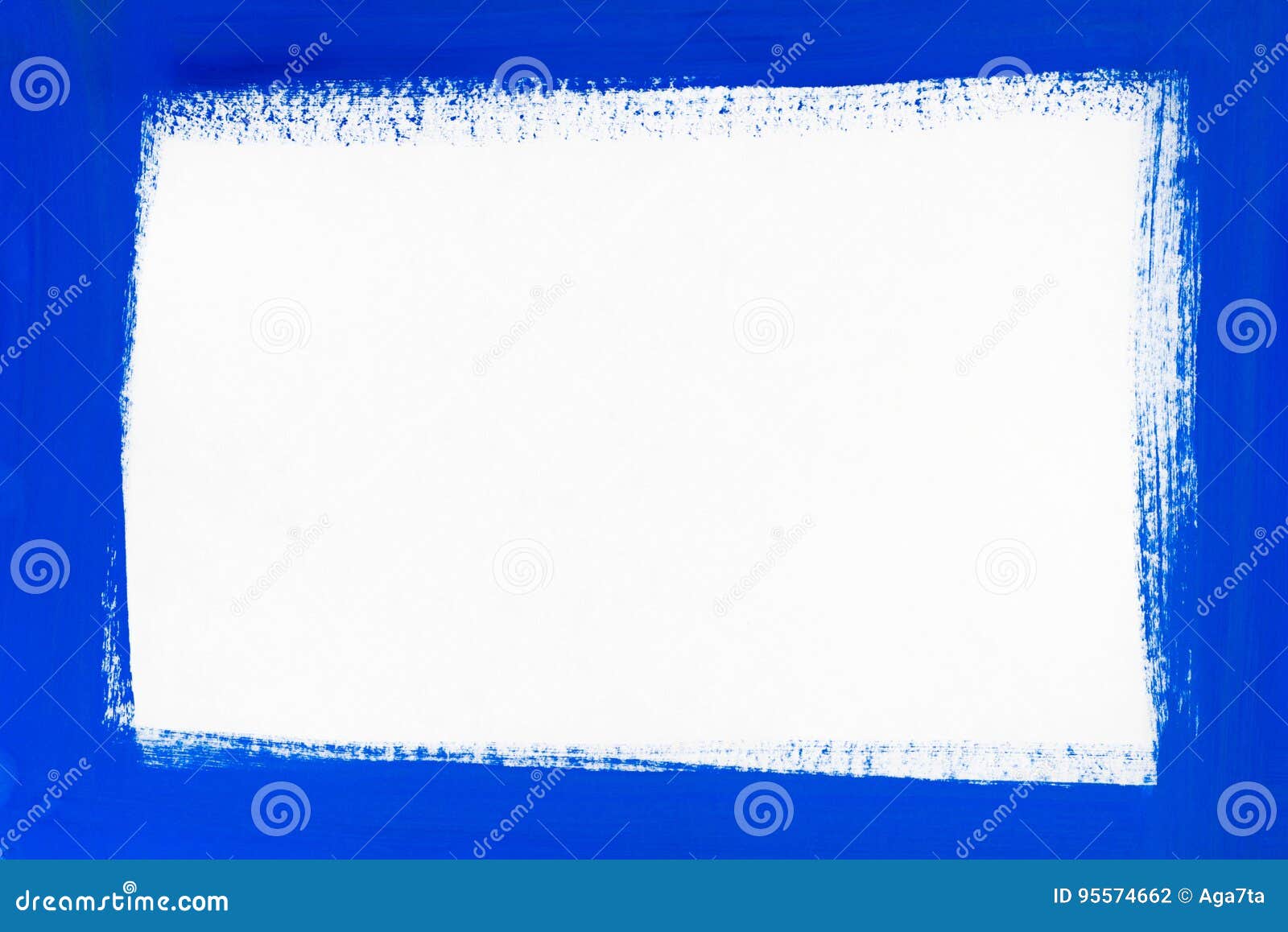 Blue Border Painted on White Paper Stock Illustration - Illustration of