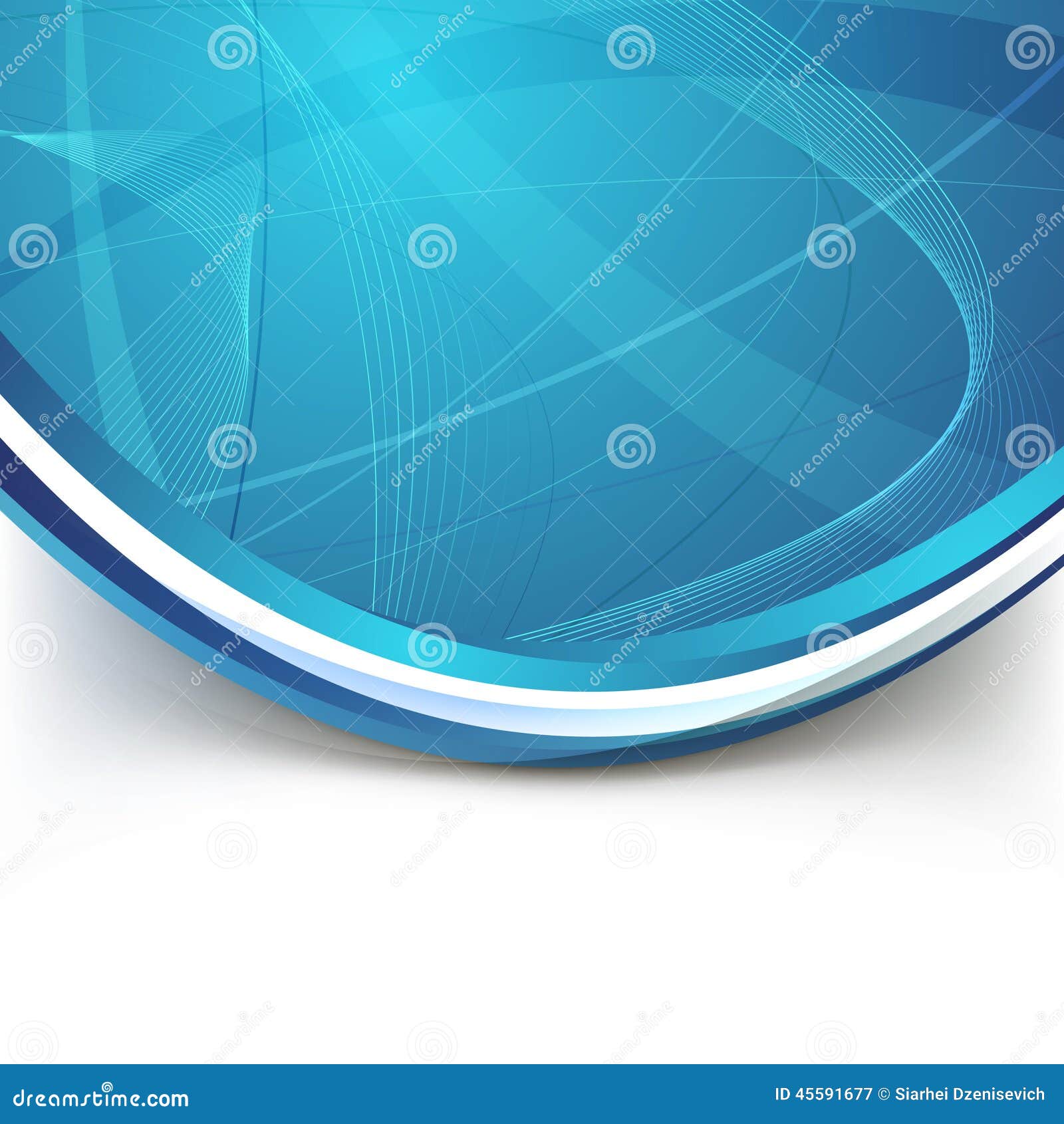 Blue Border Swoosh Wave Line Modern Background Stock Vector