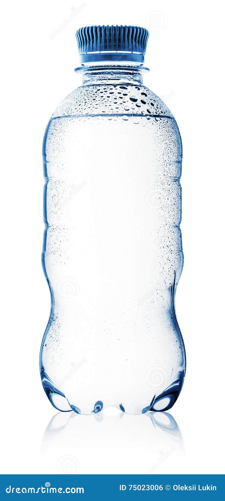 Blue Bottle of Water with Drops Stock Photo Image of object, condensation 75023006