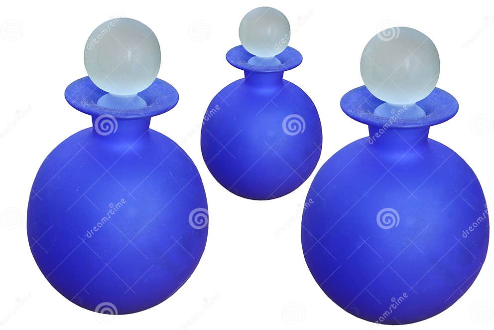 Blue bottles stock image. Image of vessel, oils, overwhite 585683