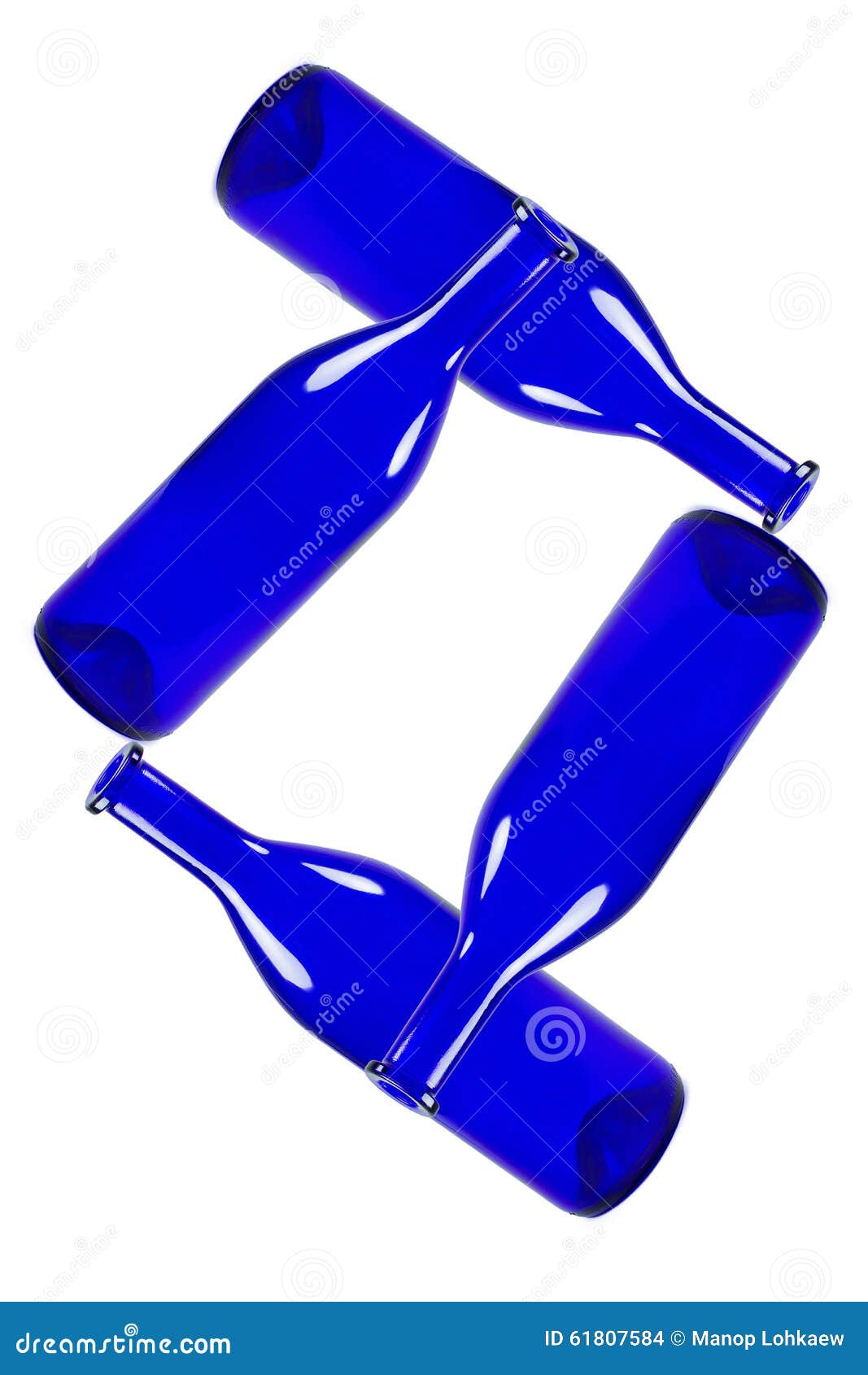 Blue Bottles Isolated on White Background Stock Photo Image of brown