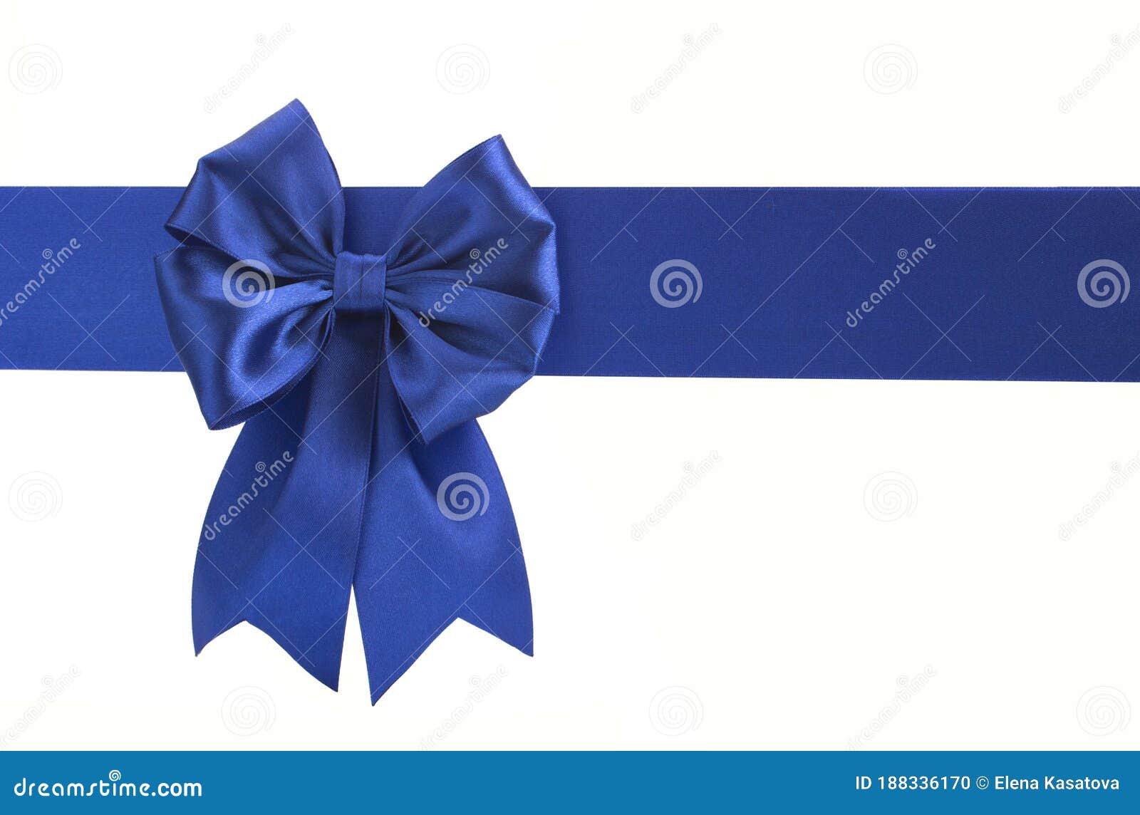 vindruer serviet forlænge Blue Bow on a Blue Ribbon on a White Background Stock Photo - Image of  present, border: 188336170
