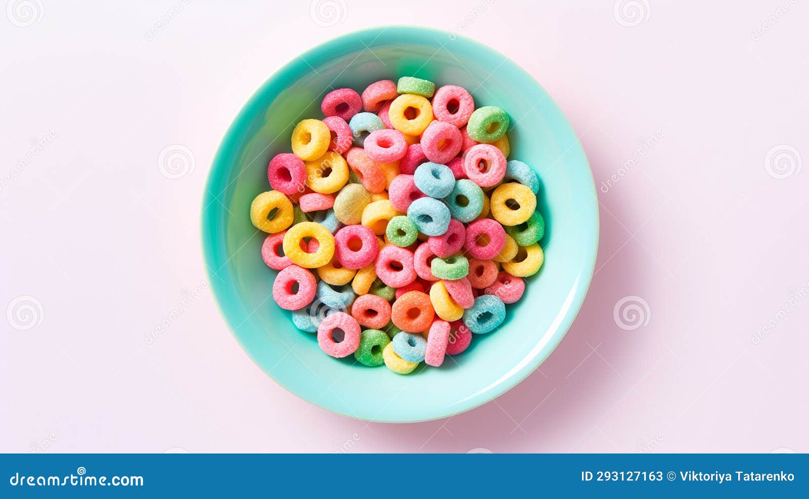 Free Photo  Coloured fruity loops and milk on pink background