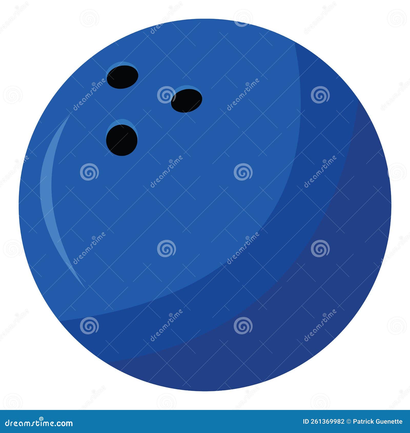 Blue bowling ball, icon stock vector. Illustration of object 261369982