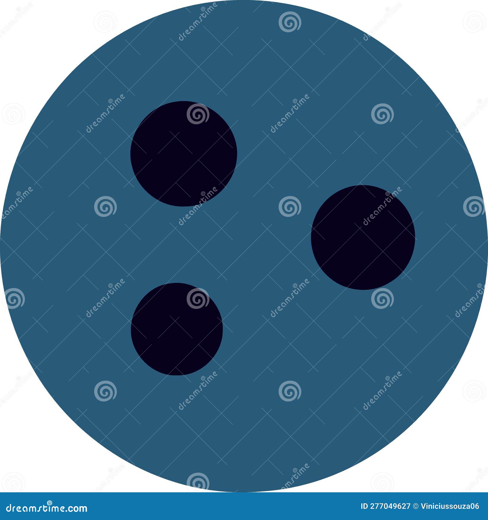 Blue Bowling Ball with Three Black Holes Stock Vector Illustration of