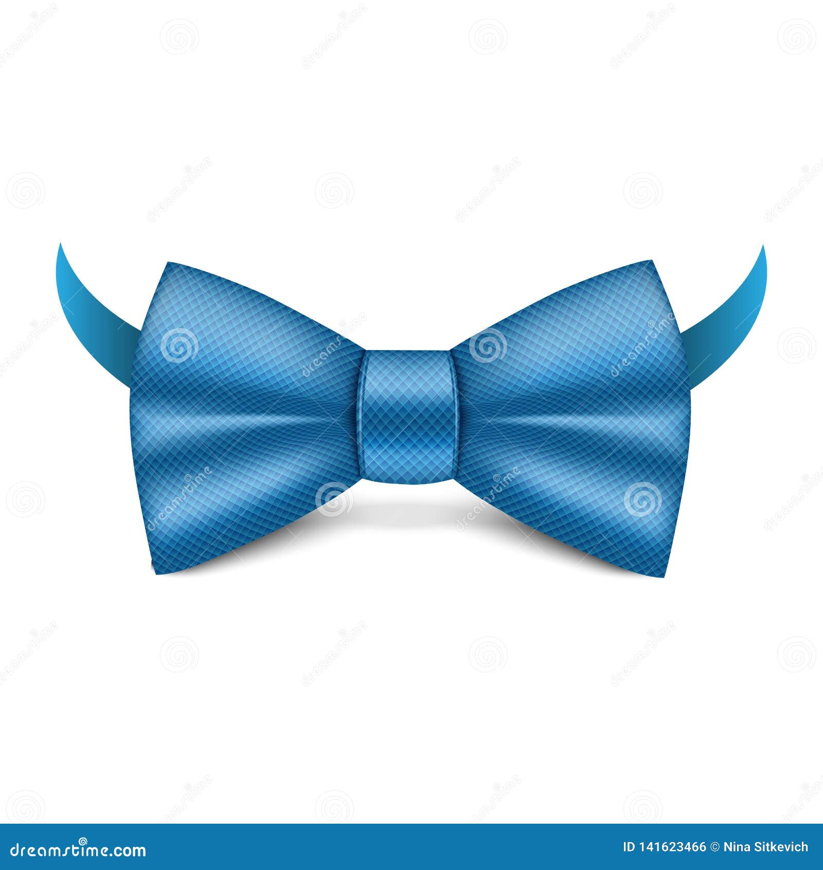 Blue Bowtie Icon, Realistic Style Stock Vector - Illustration of polka ...