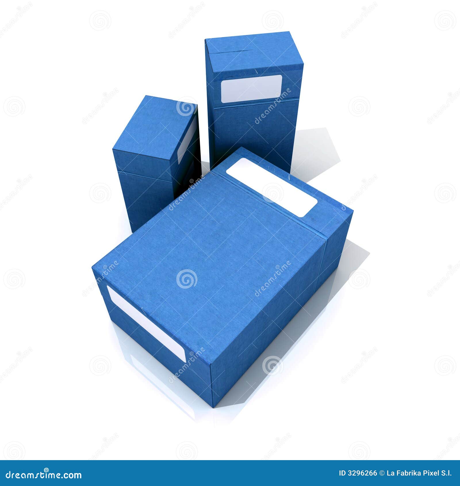 Blue boxes stock illustration. Illustration of identification 3296266