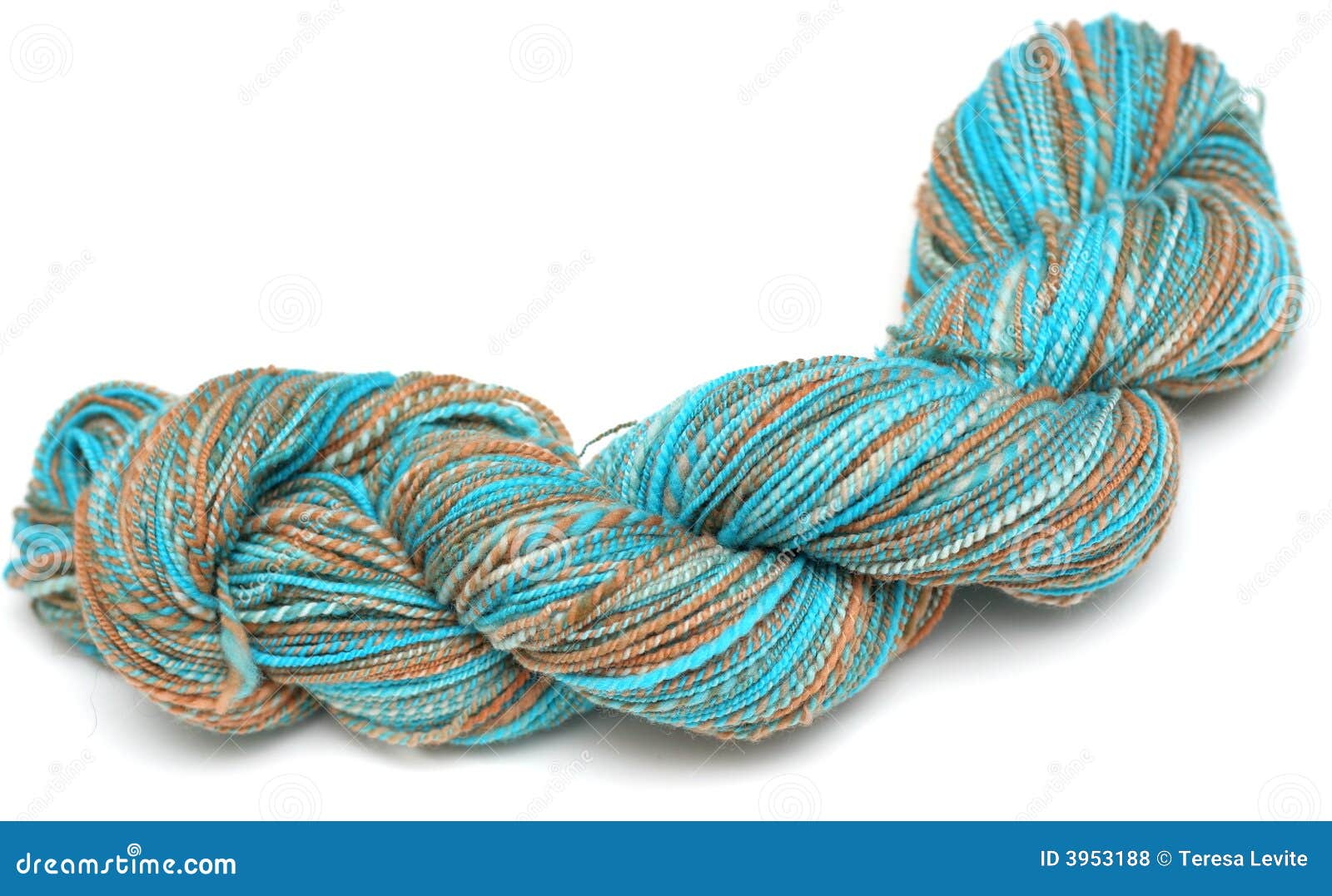 Blue and Brown Yarn stock photo. Image of closeup, fabric 3953188
