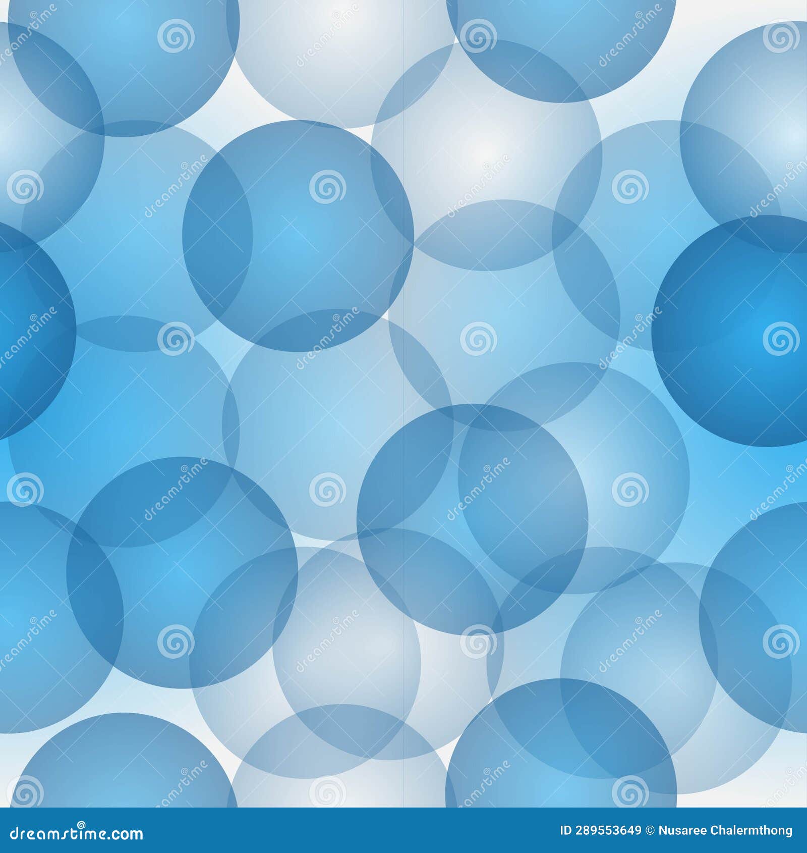 Blue Bubbles Background Pattern, Tile Stock Illustration Illustration