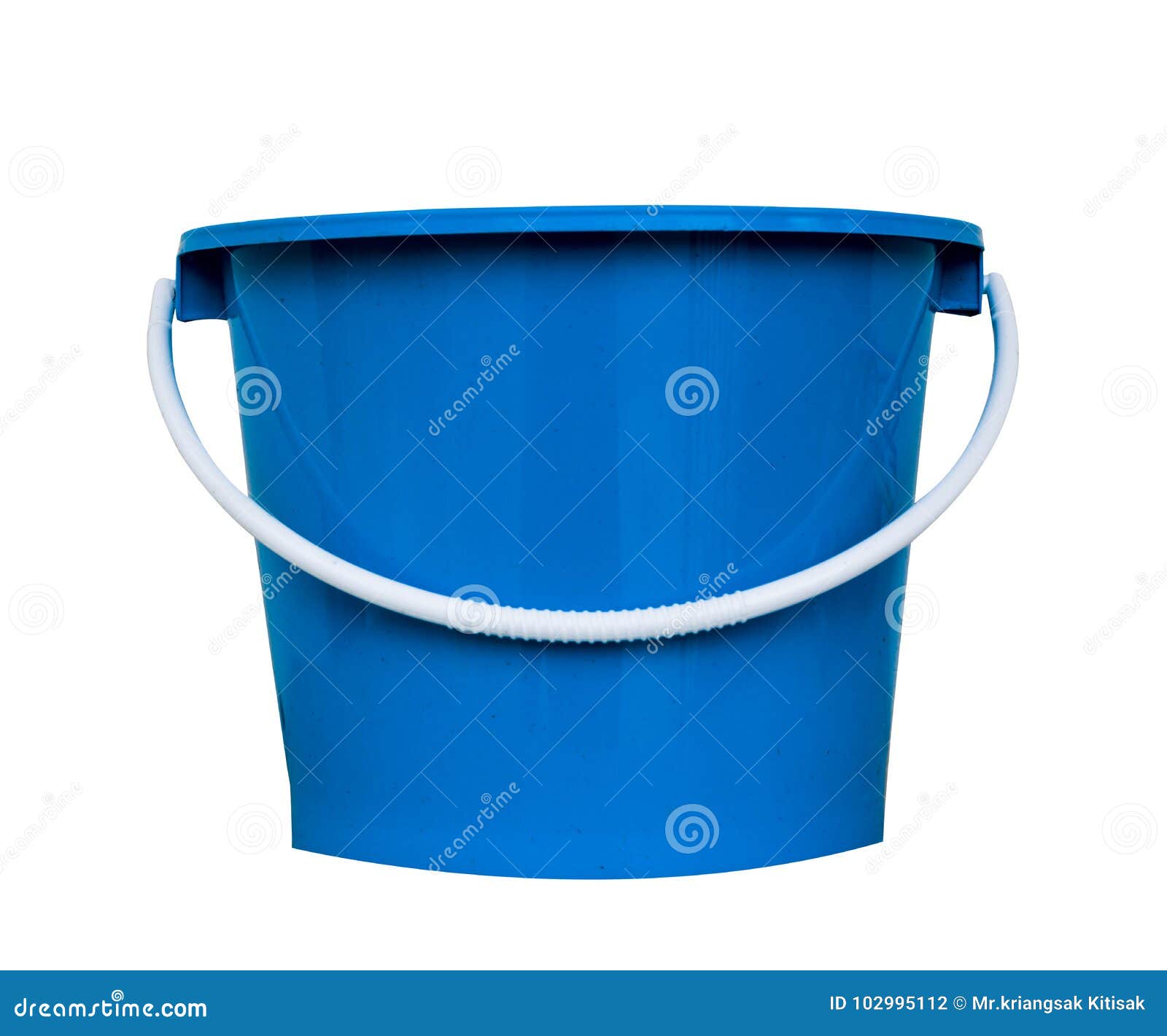 Blue buckets Isolated stock photo. Image of plastic 102995112