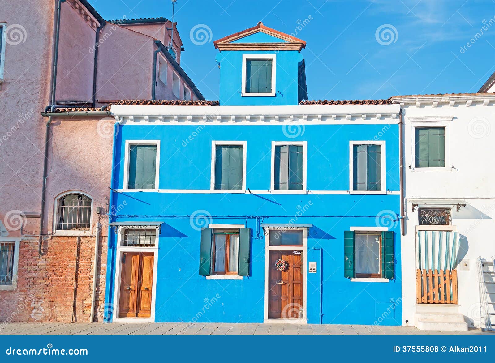 Blue building stock photo. Image of lagoon, place, destination - 37555808