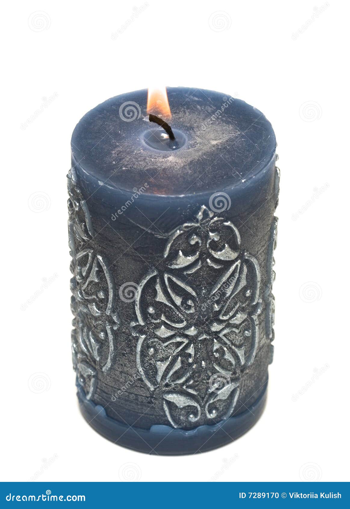 Blue burning candle stock photo. Image of celebrate, celebration 7289170