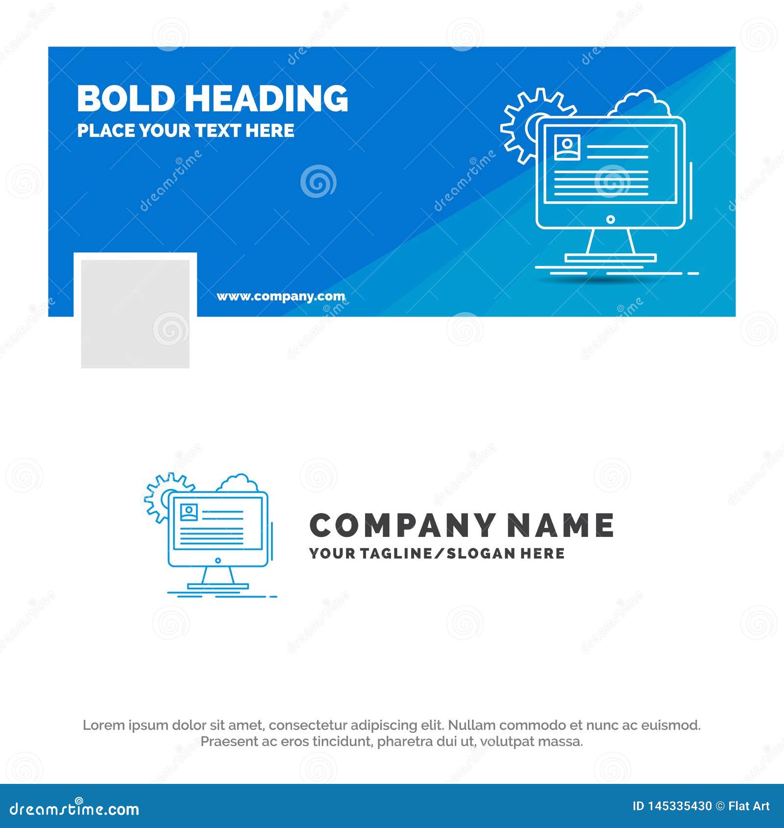 Blue Business Logo Template for Account, Profile, Report, Edit, Update