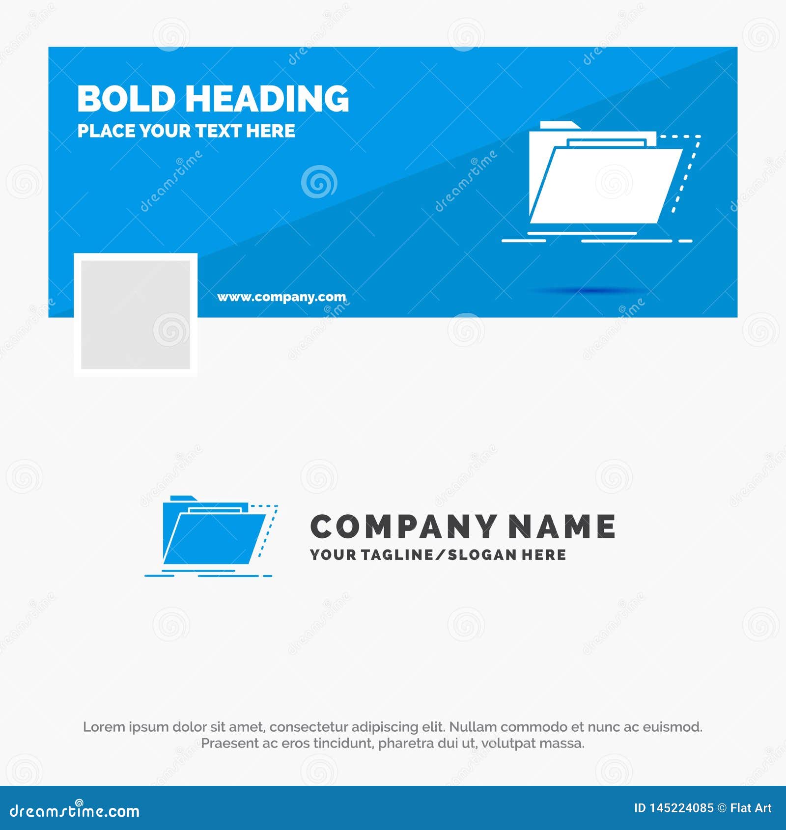 Blue Business Logo Template for Archive, Catalog, Directory, Files Intended For Free Business Directory Template