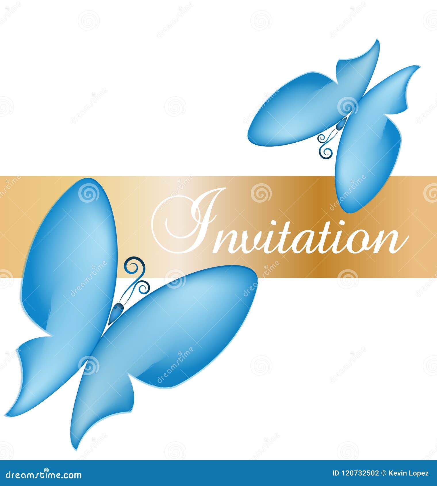 Download Blue Butterfly Card Invitation Vector Stock Vector ...