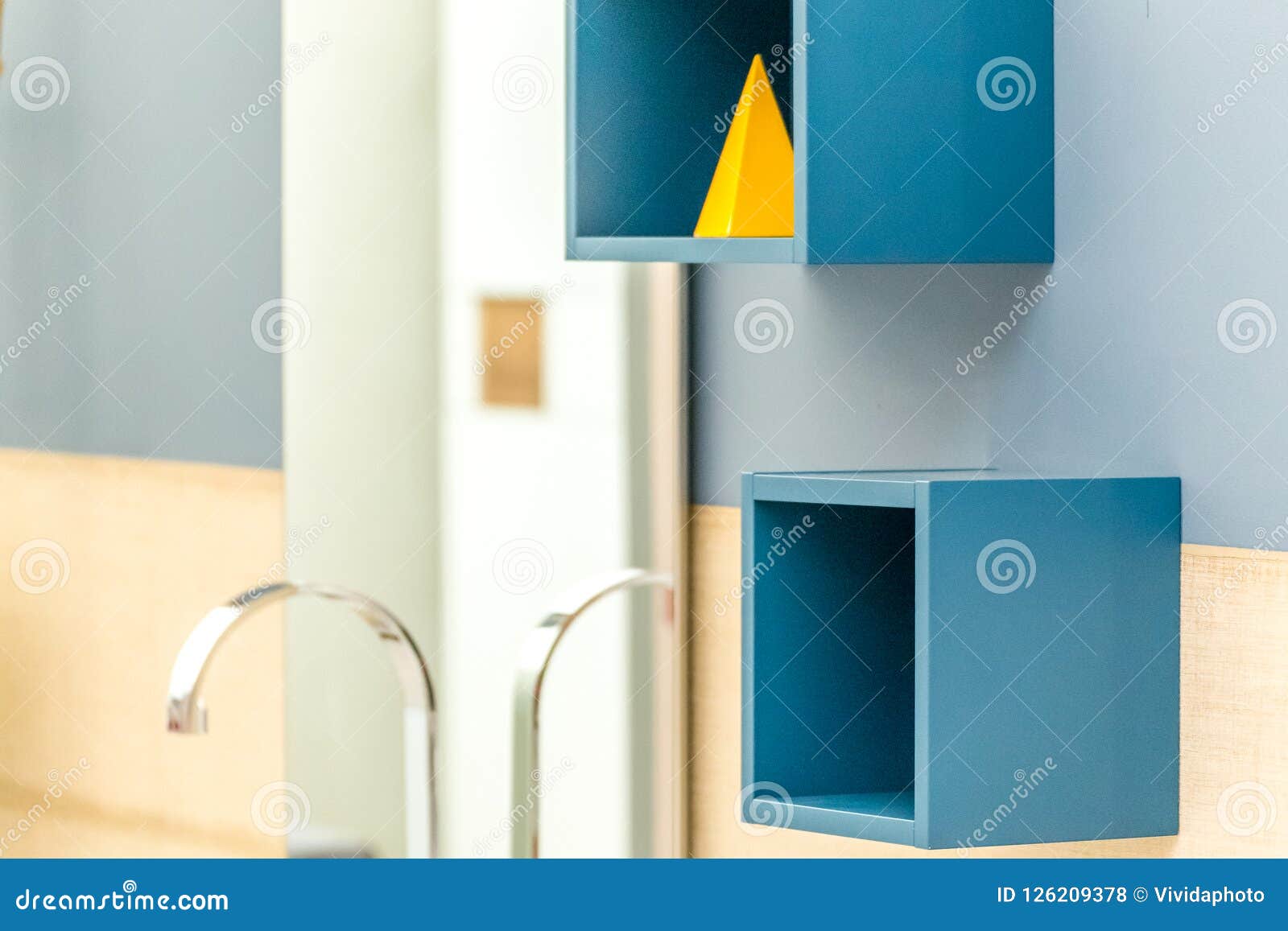 Blue in bathroom stock photo. Image of space 126209378