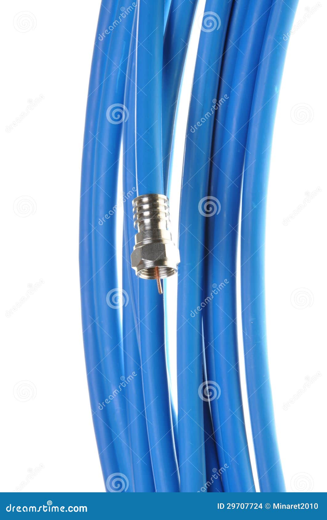 blue cable with coaxial connectors