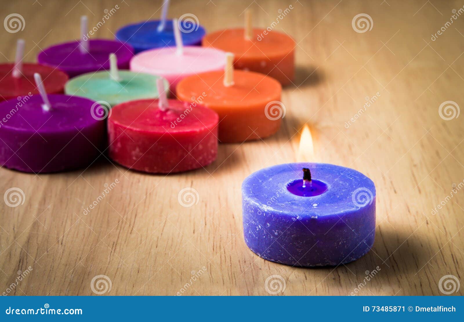 Blue candle stock image. Image of colorful, redolent 73485871