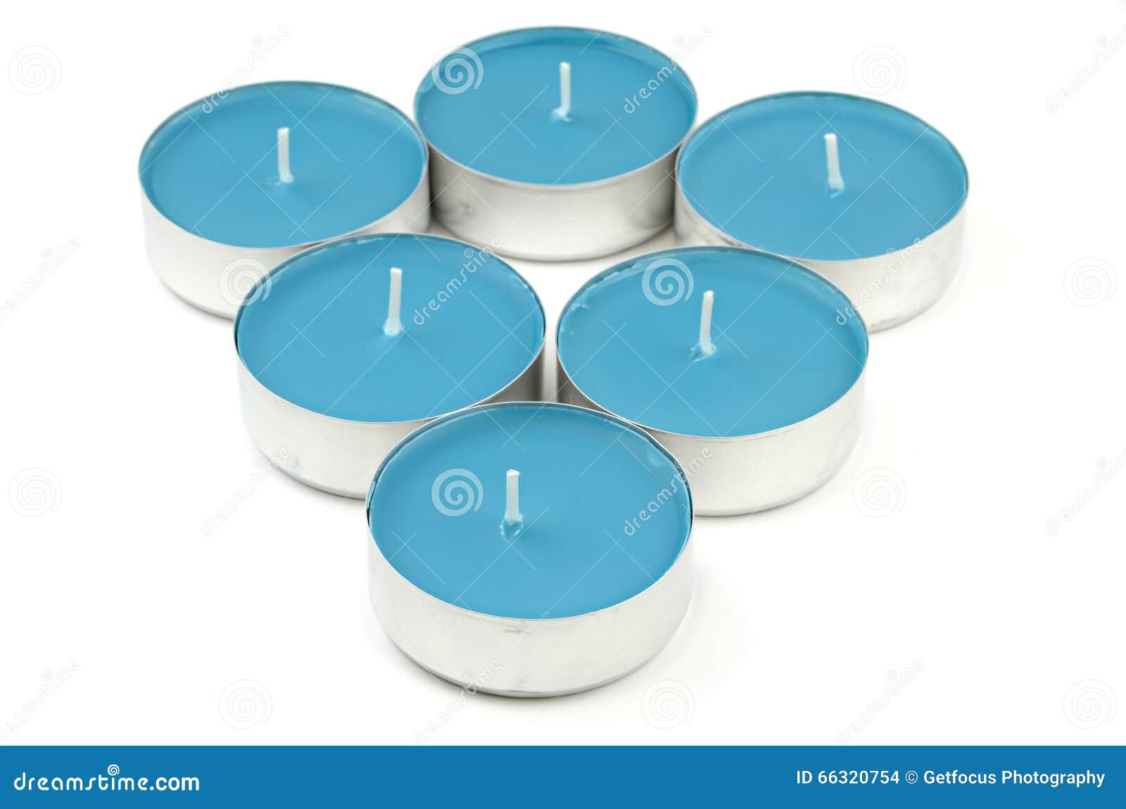 Blue Candlelight Tea Lights Stock Photo Image of smell, bath 66320754