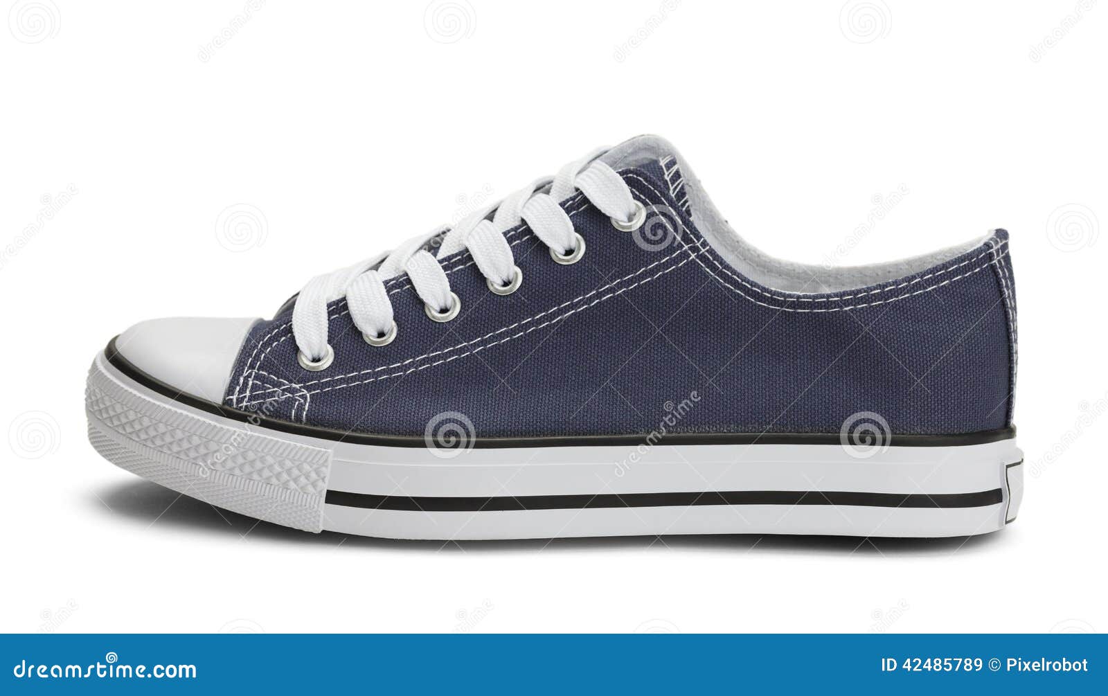 Blue Canvas Shoe Side stock image. Image of lifestyle 42485789