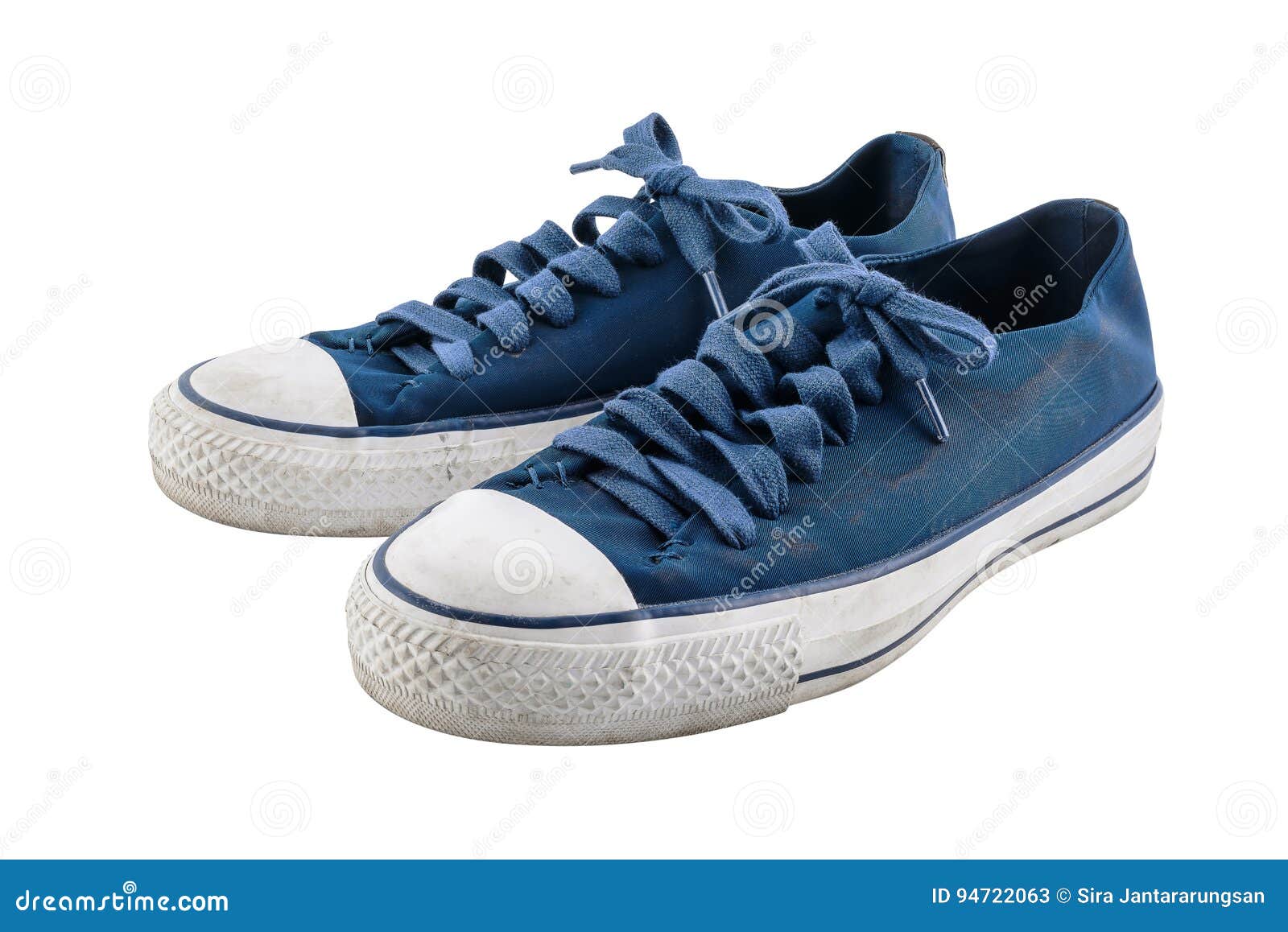 Blue Canvas Shoes Isolated on White Background Stock Image - Image of ...