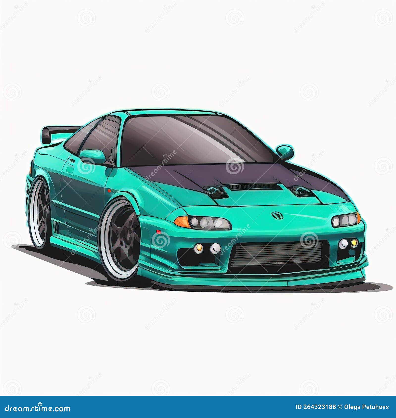 A Blue Car with a Hood and a Hood Up on it S Hood is Shown in a Drawing