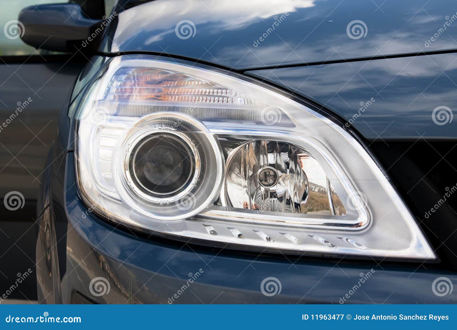 Blue car light stock image. Image of white, high, blue 11963477