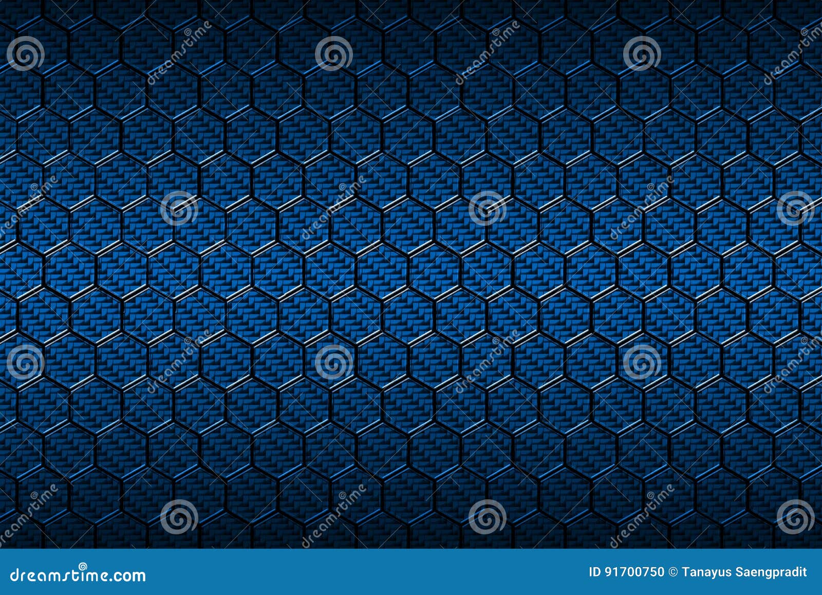 Blue Carbon Fiber Hexagon Pattern. Stock Illustration - Illustration of