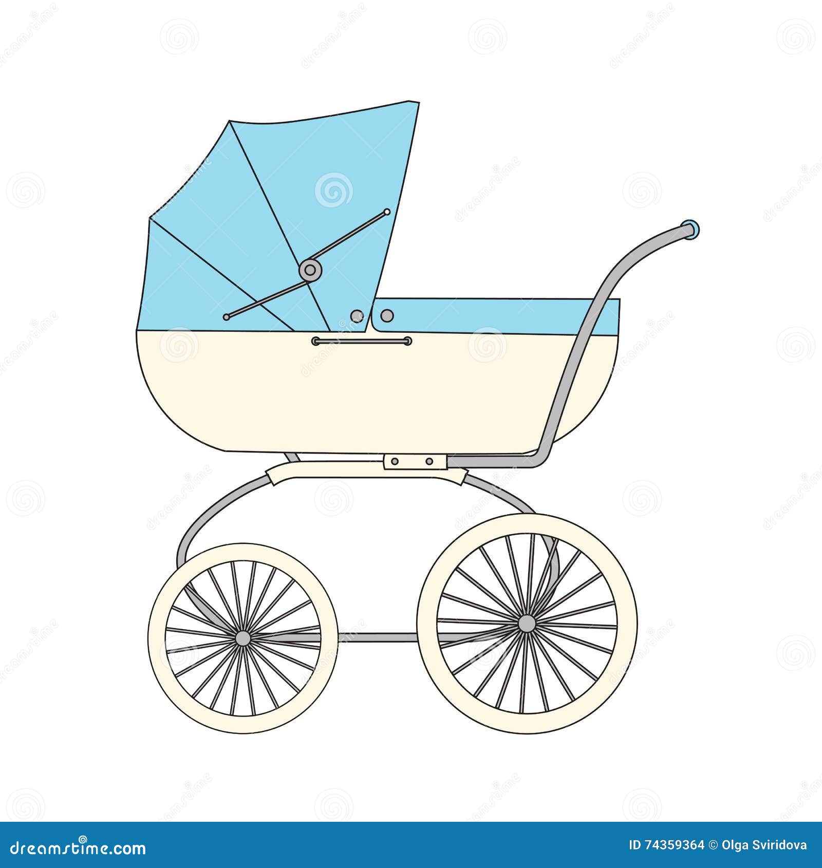 Blue Cartoon Children S Stroller Stock Vector - Illustration of parents,  stroll: 74359364