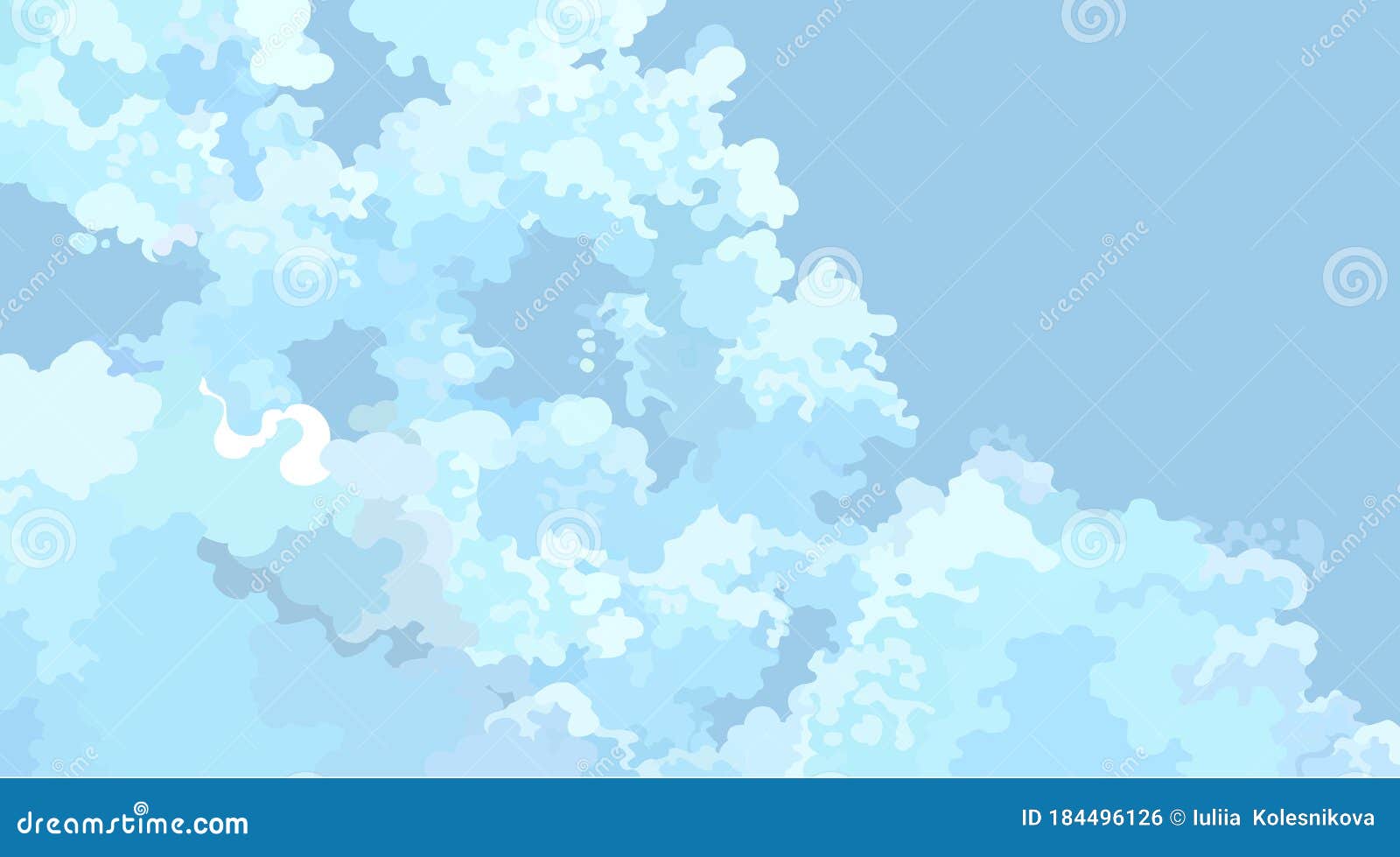 Blue Cartoon Sky Background with Light Clouds Stock Vector - Illustration  of natural, color: 184496126
