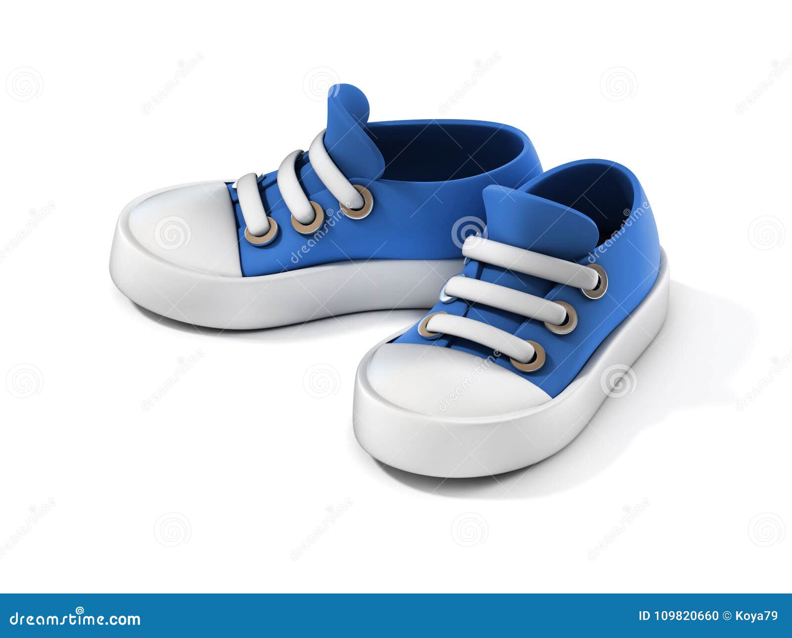 Blue Cartoon Sneakers 3d Illustration Stock Illustration - Illustration ...