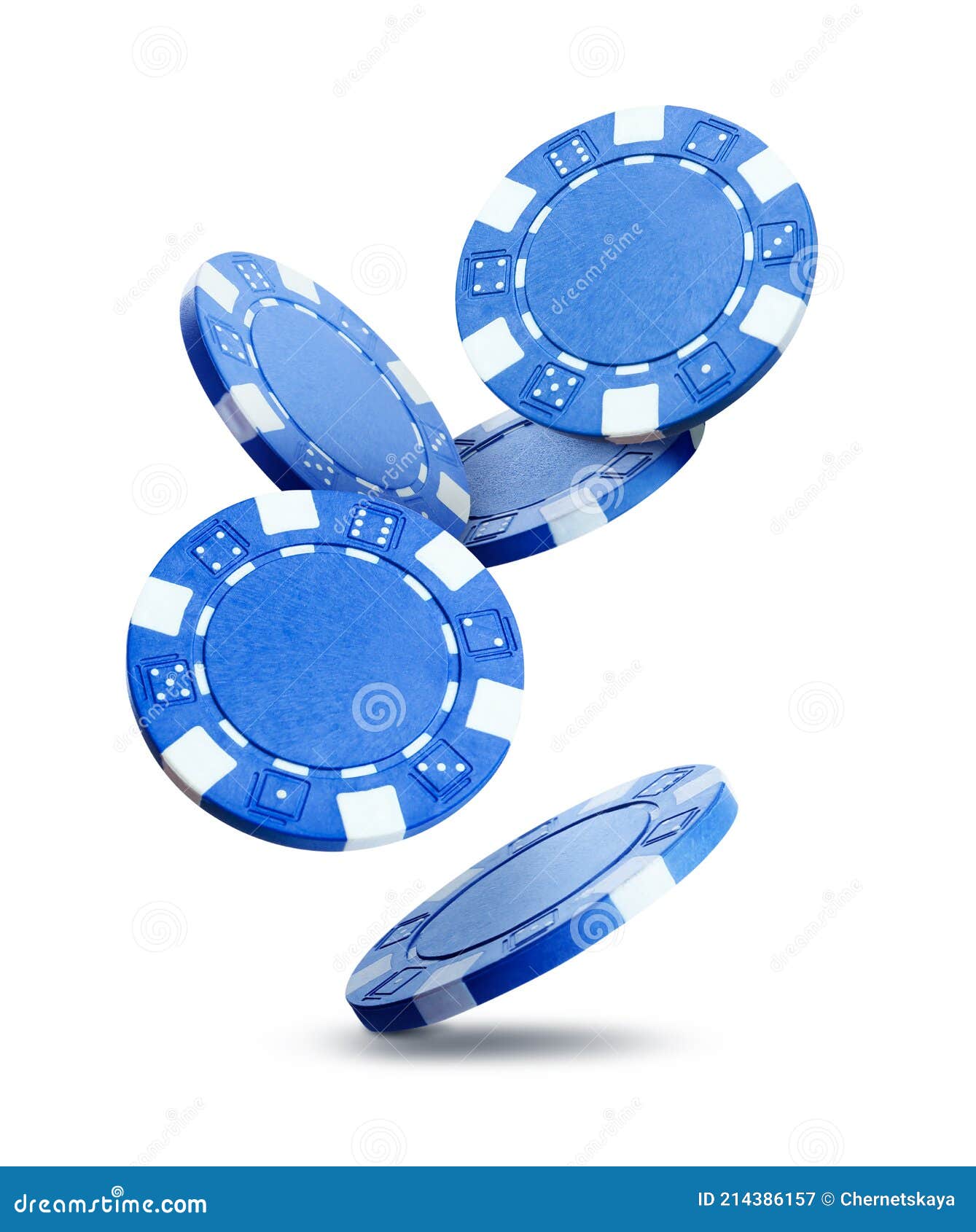 blue poker chip