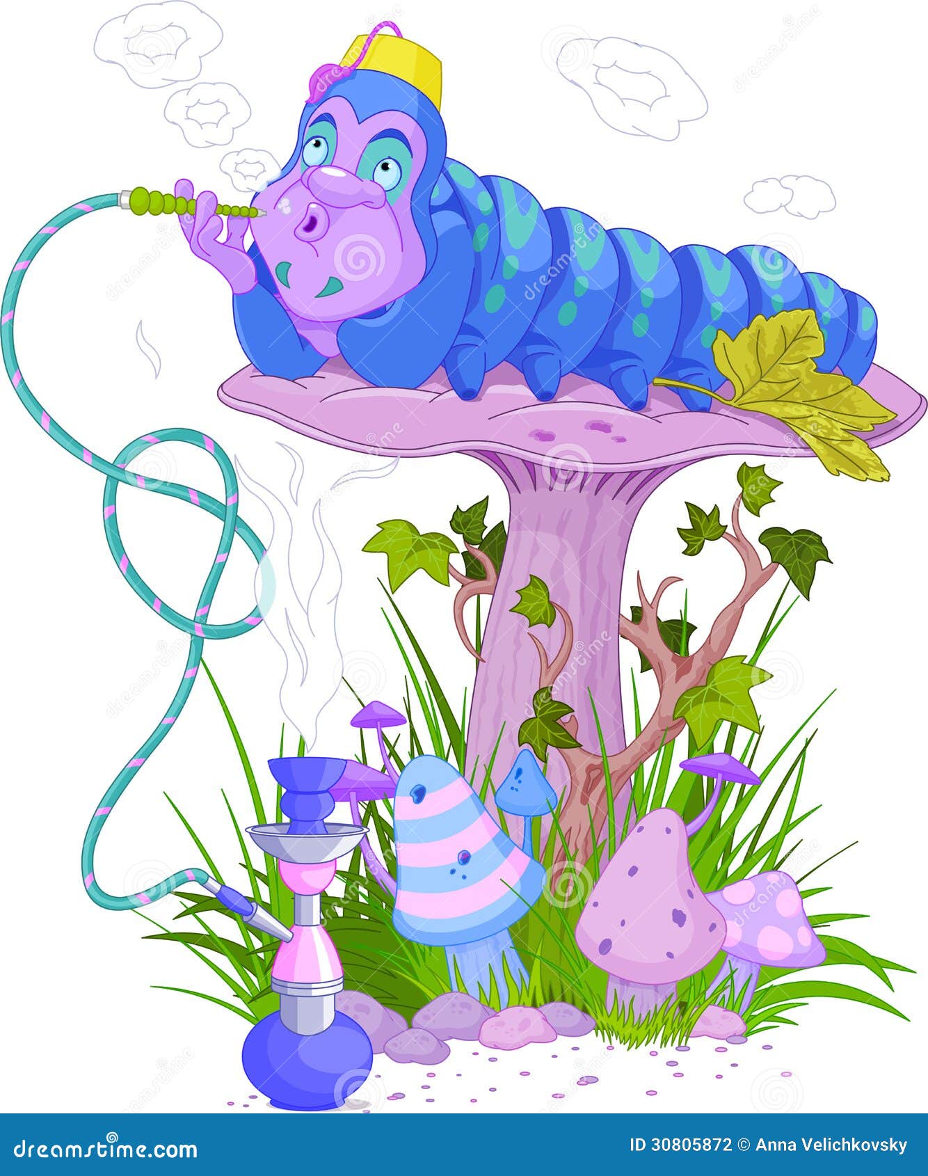 The Blue Caterpillar stock vector. Illustration of imagination 30805872