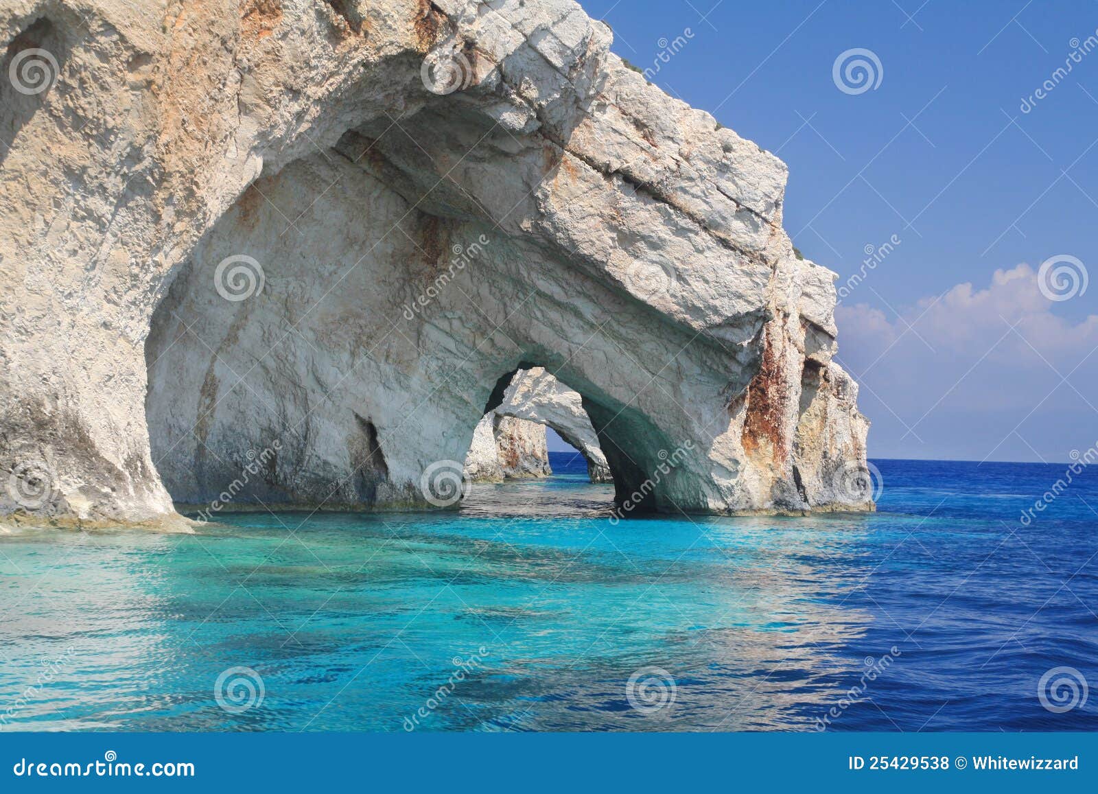 blue caves on zakynthos island, greece
