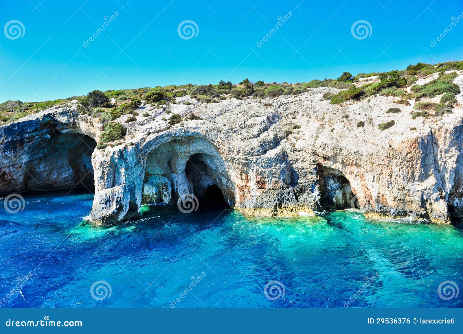 Blue Caves on Zakynthos Island, Greece Stock Photo - Image of hole
