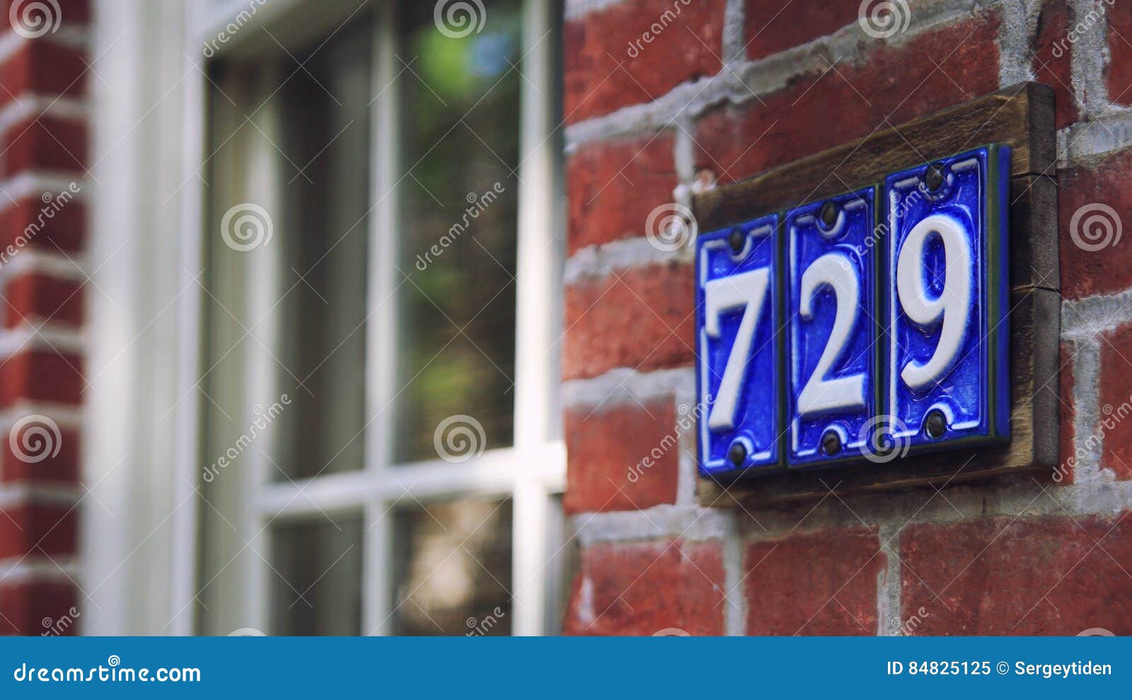 Blue Ceramic Street Number Plate Stock Image Image of digit, colors 84825125