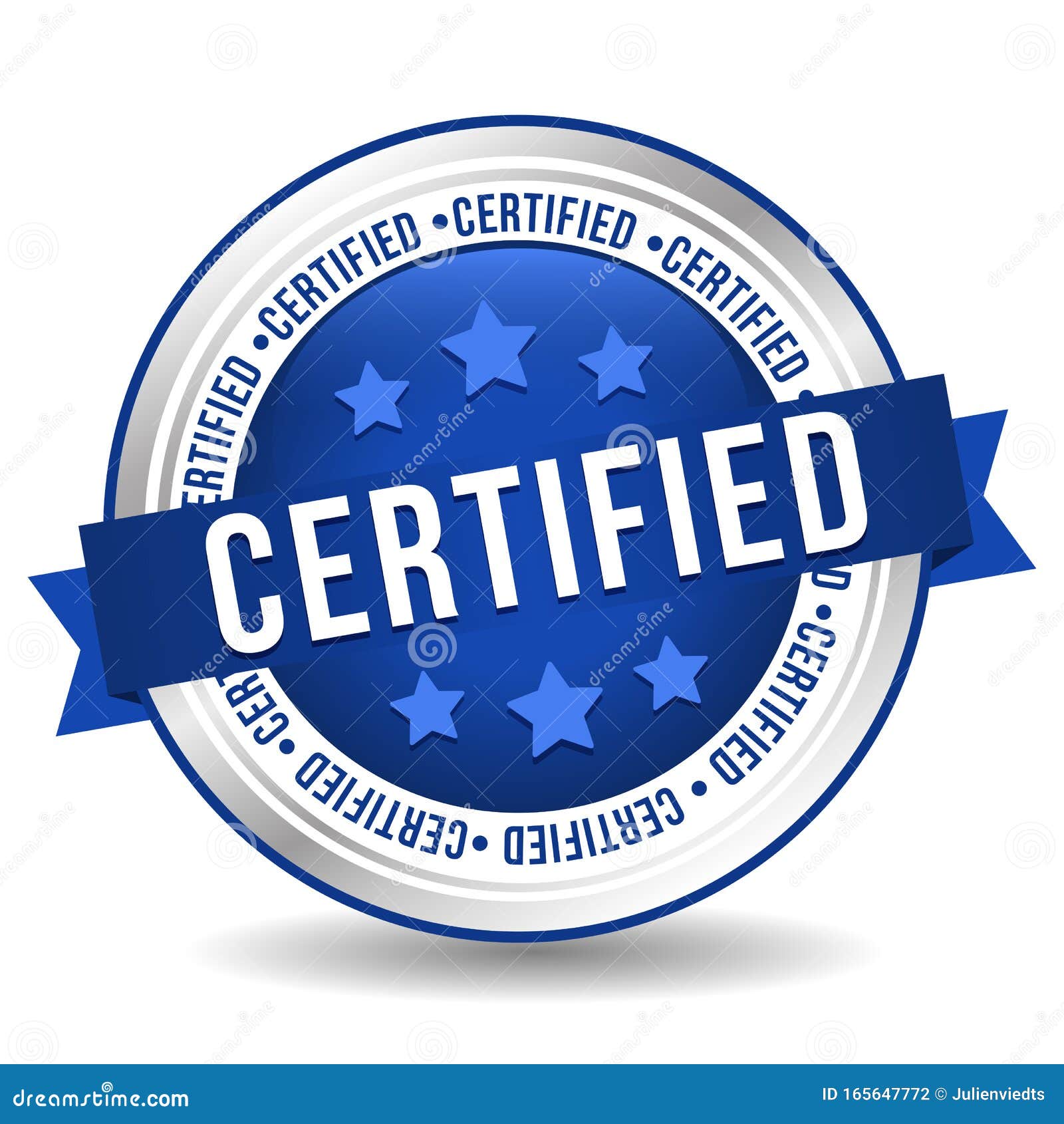 Blue Certified Badge Stamp. Eps 10 Vector Stock Vector Illustration