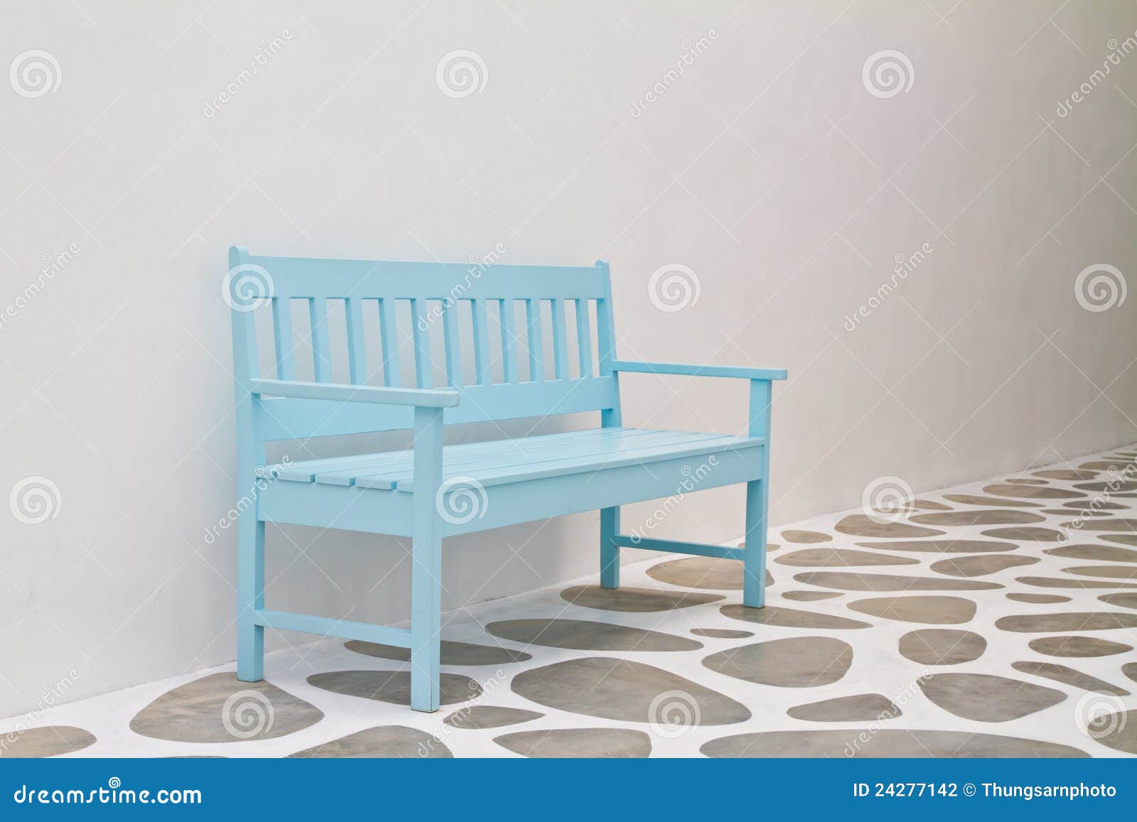 Blue chair in white room stock photo. Image of color 24277142