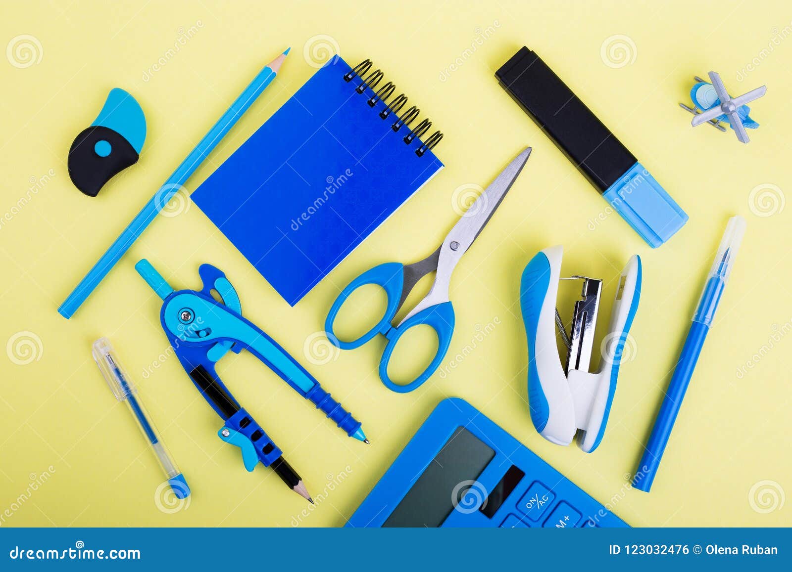 blue chancery on yellow background