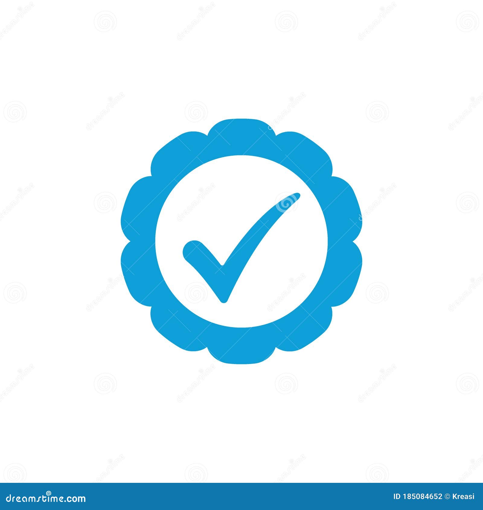 blue tick, verified account icon vector Stock Vector