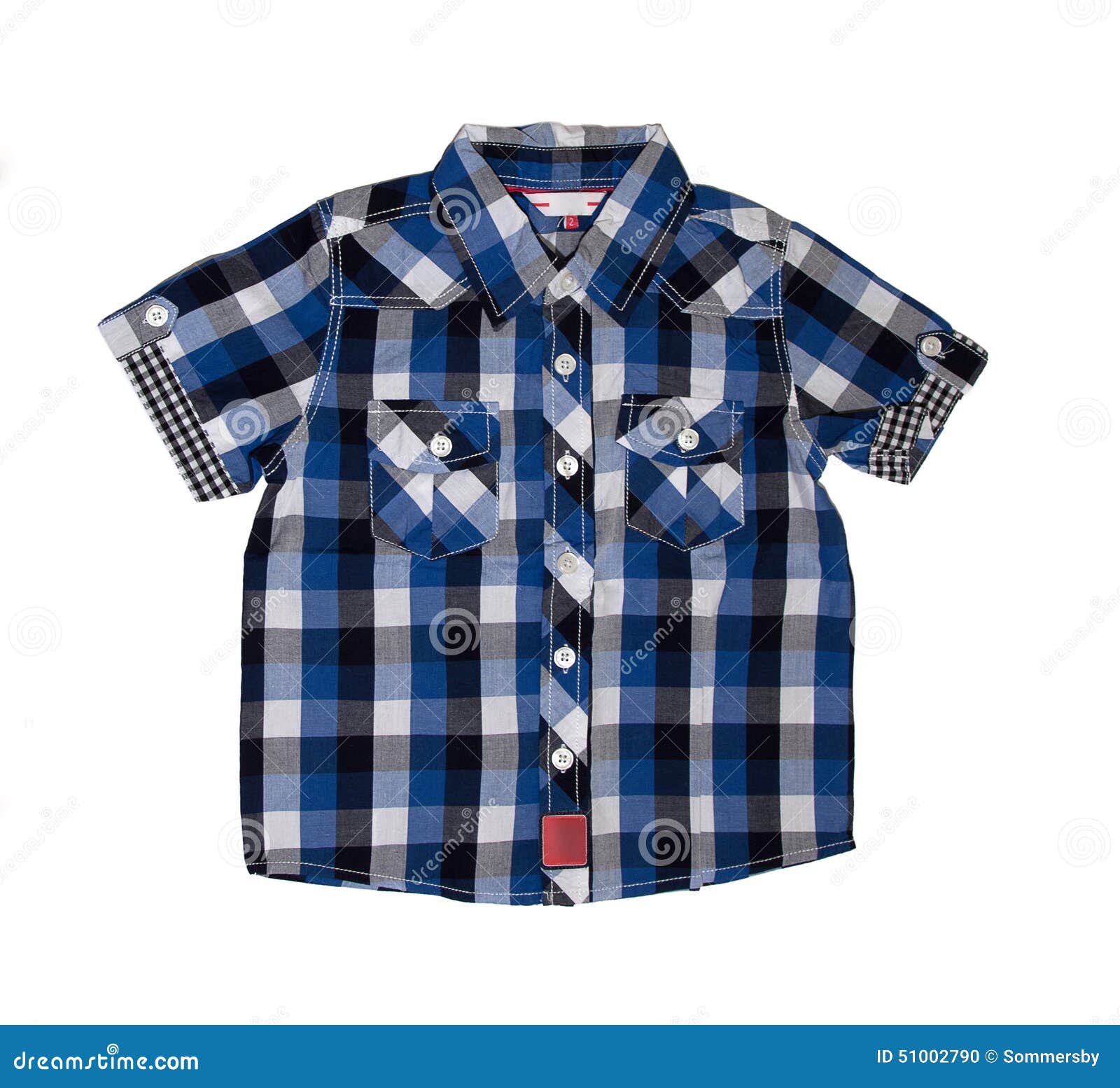 Blue checkered boy shirt stock photo. Image of fabric - 51002790