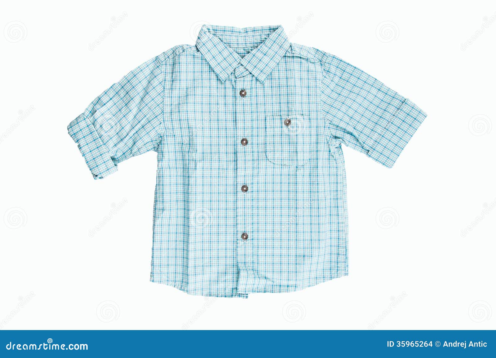 Blue checkered shirt stock photo. Image of baby, fabric 35965264