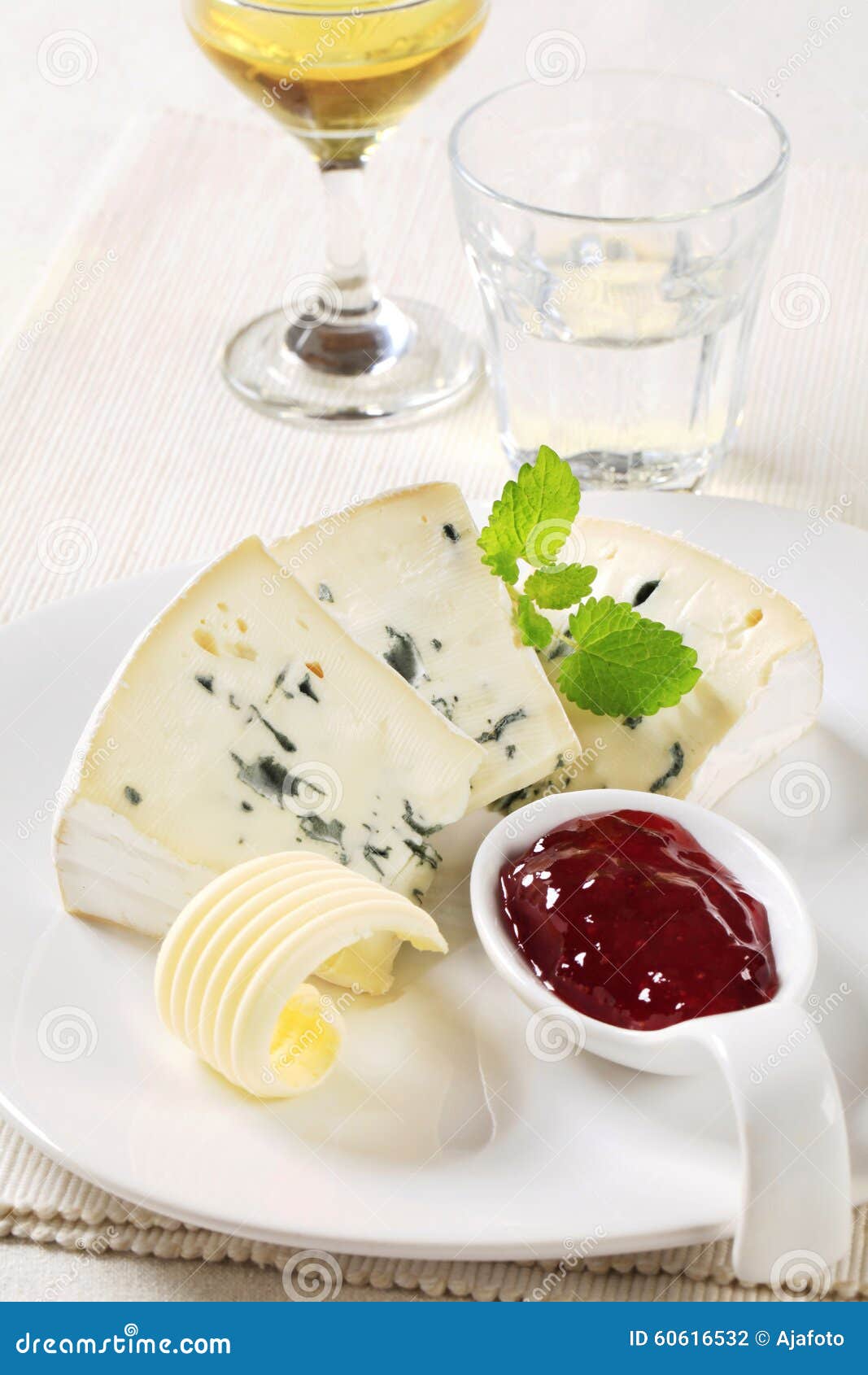 Blue Cheese and Fruit Preserve Stock Photo Image of gourmet, milk