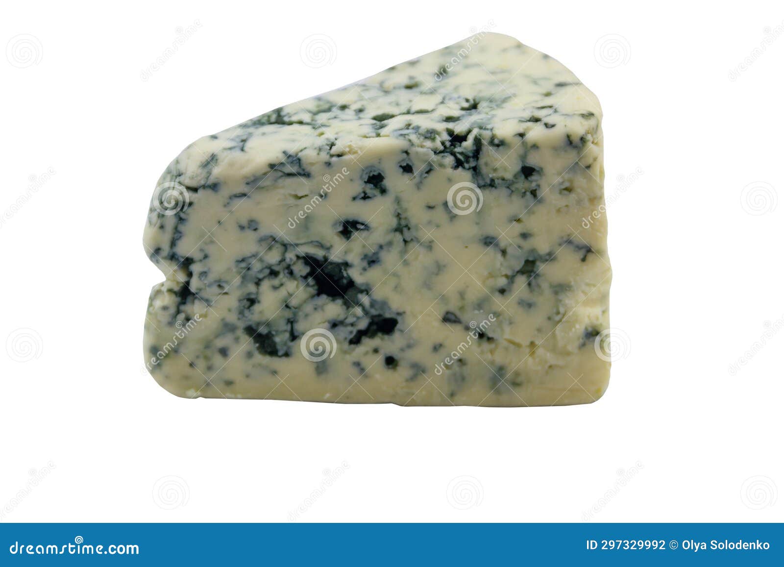 Blue Cheese with Mold Isolated on White Background Stock Photo Image