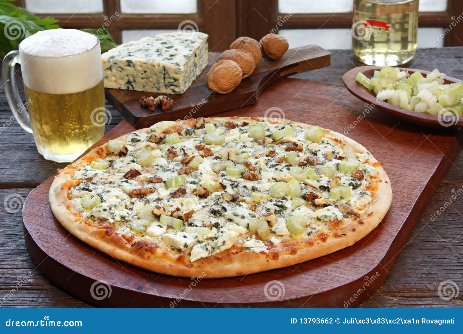 Blue cheese pizza stock photo. Image of cheese, food 13793662