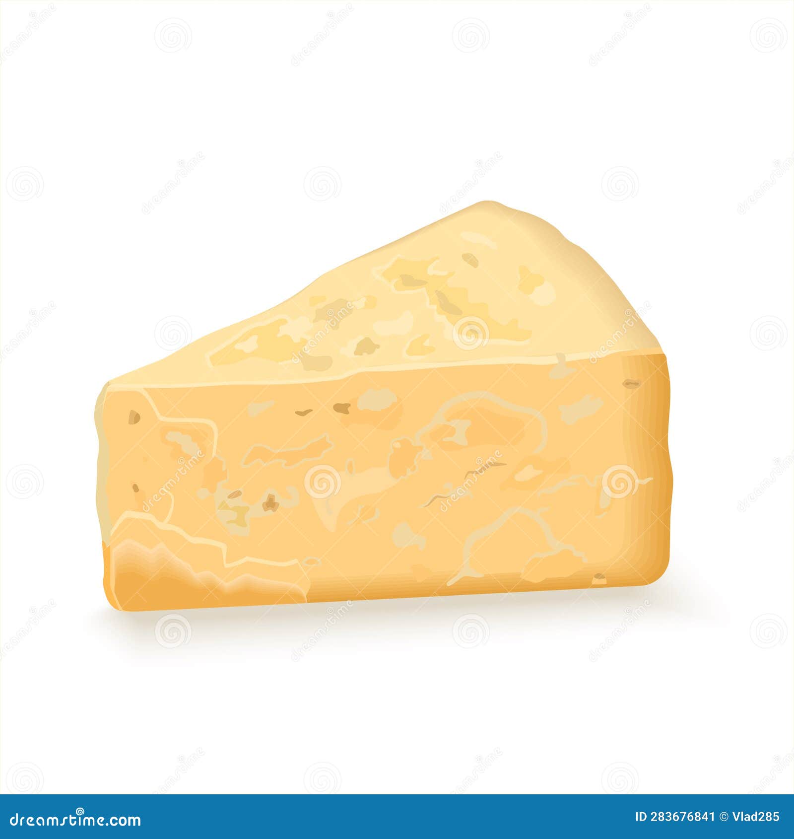 A Slice of Parmesan Cheese, Triangular Piece Hard Cheese Stock Vector