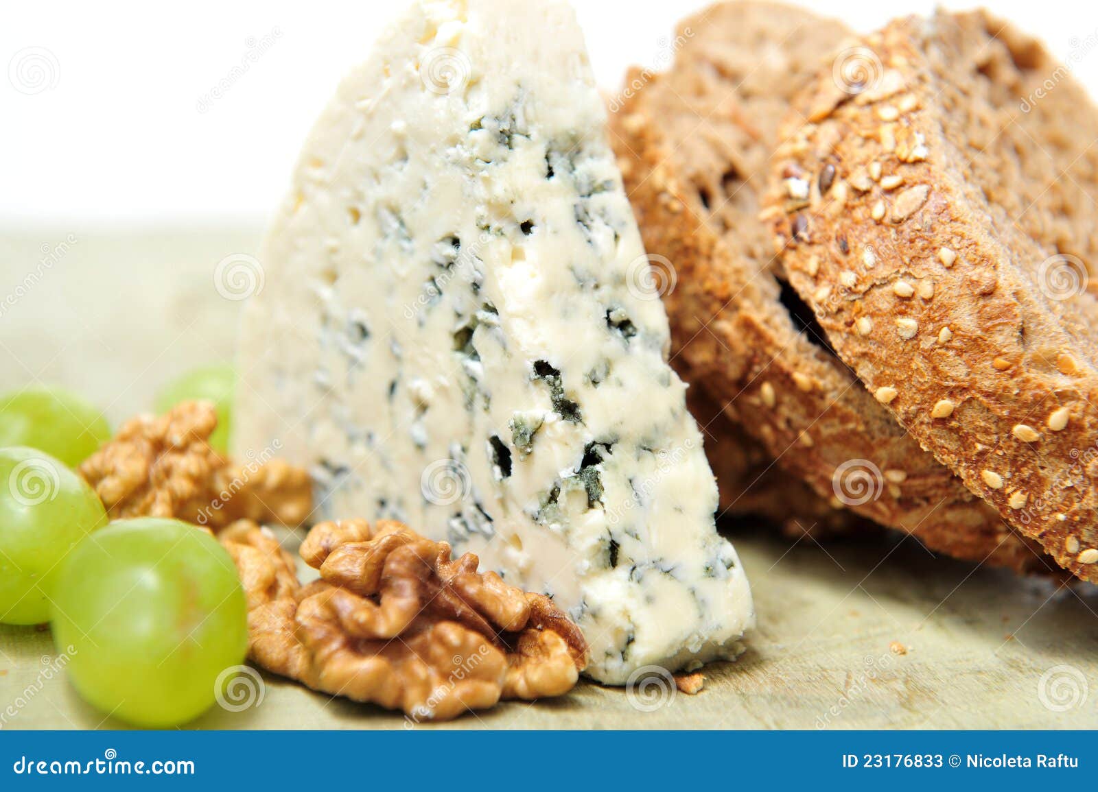 Blue Cheese with Walnuts and Grapes Stock Image Image of blue, food