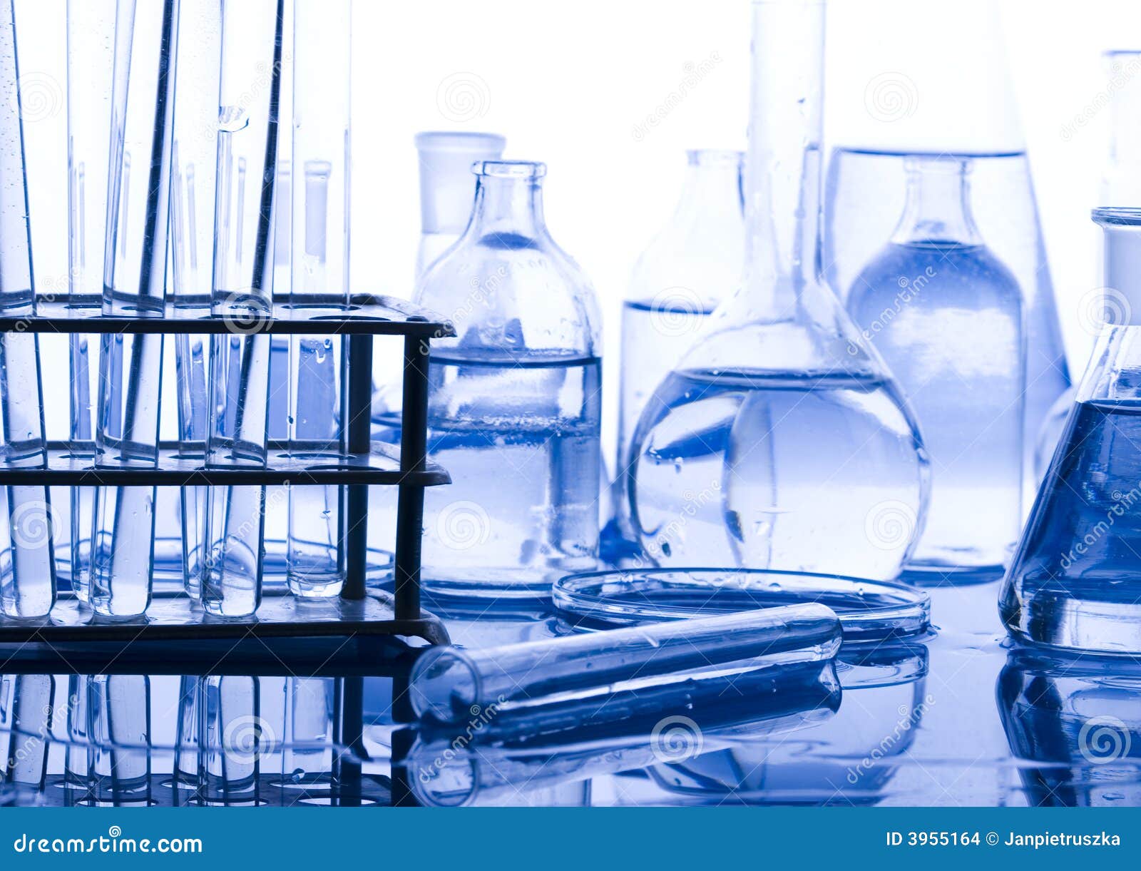 Blue chemistry vials stock photo. Image of acid, holder 3955164