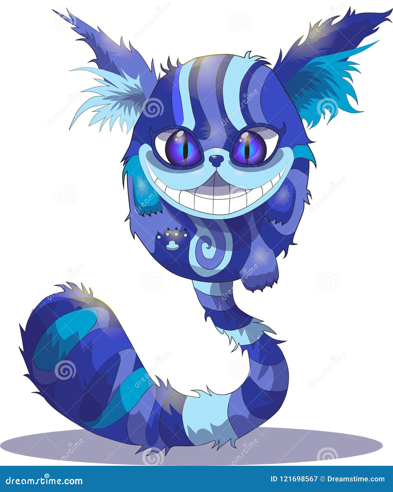 Cheshire Cat on a White Background, Alice in Wonderland, . Stock